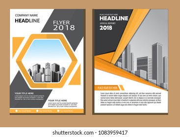 Business abstract vector template. Brochure design, cover modern layout, annual report, poster, flyer in A4 with colorful triangles, geometric shapes for tech, science, market with light background
