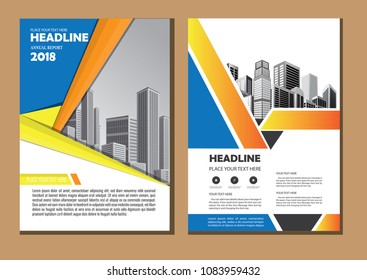 Business abstract vector template. Brochure design, cover modern layout, annual report, poster, flyer in A4 with colorful triangles, geometric shapes for tech, science, market with light background