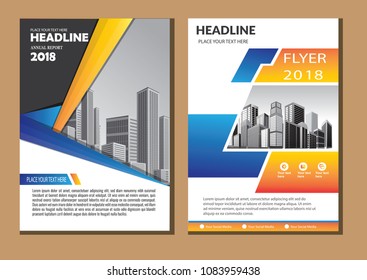 Business abstract vector template. Brochure design, cover modern layout, annual report, poster, flyer in A4 with colorful triangles, geometric shapes for tech, science, market with light background