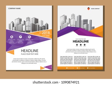 Business abstract vector template. Brochure design, cover modern layout, annual report, poster, flyer in A4 with colorful triangles, geometric shapes for tech, science, market with light background