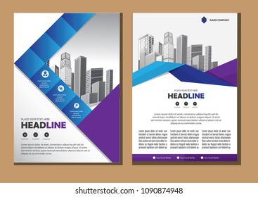 Business abstract vector template. Brochure design, cover modern layout, annual report, poster, flyer in A4 with colorful triangles, geometric shapes for tech, science, market with light background