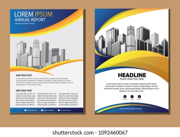 Business abstract vector template. Brochure design, cover modern layout, annual report, poster, flyer in A4 with colorful triangles, geometric shapes for tech, science, market with light background