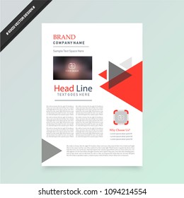 Business abstract vector template. Brochure design, cover modern layout, annual report, poster, flyer in A4 with colourful triangles, geometric shapes for tech, science, market with light background.