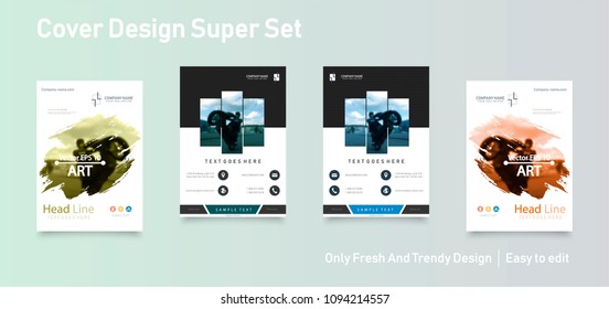 Business abstract vector template. Brochure design, cover modern layout, annual report, poster, flyer in A4 with colourful triangles, geometric shapes for tech, science, market with light background.