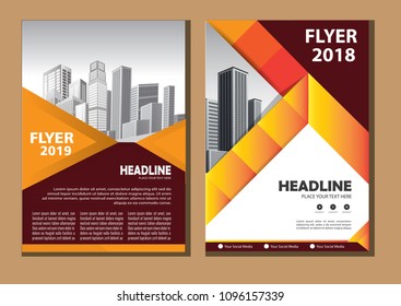 Business abstract vector template. Brochure design, cover modern layout, annual report, poster, flyer in A4 with colorful triangles, geometric shapes for tech, science, market with light background