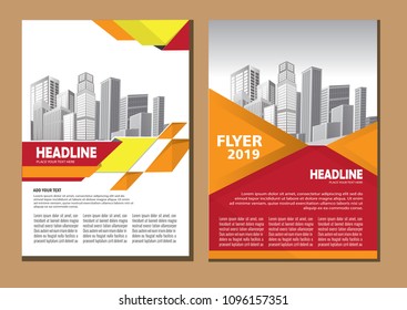 Business abstract vector template. Brochure design, cover modern layout, annual report, poster, flyer in A4 with colorful triangles, geometric shapes for tech, science, market with light background