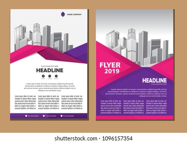 Business abstract vector template. Brochure design, cover modern layout, annual report, poster, flyer in A4 with colorful triangles, geometric shapes for tech, science, market with light background