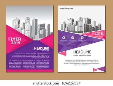 Business abstract vector template. Brochure design, cover modern layout, annual report, poster, flyer in A4 with colorful triangles, geometric shapes for tech, science, market with light background