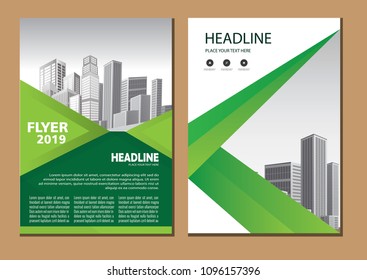 Business abstract vector template. Brochure design, cover modern layout, annual report, poster, flyer in A4 with colorful triangles, geometric shapes for tech, science, market with light background