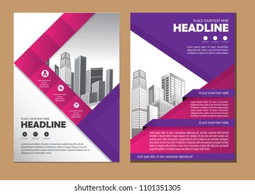 Business abstract vector template. Brochure design, cover modern layout, annual report, poster, flyer in A4 with colorful triangles, geometric shapes for tech, science, market with light background