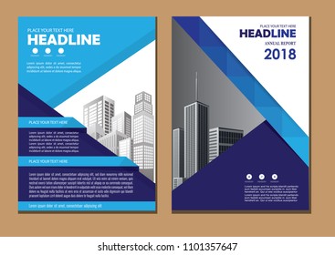 Business abstract vector template. Brochure design, cover modern layout, annual report, poster, flyer in A4 with colorful triangles, geometric shapes for tech, science, market with light background