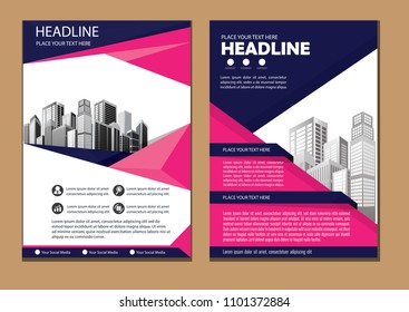 Business abstract vector template. Brochure design, cover modern layout, annual report, poster, flyer in A4 with colorful triangles, geometric shapes for tech, science, market with light background