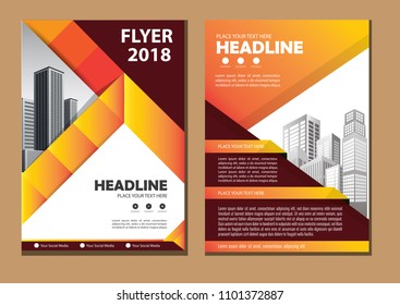 Business abstract vector template. Brochure design, cover modern layout, annual report, poster, flyer in A4 with colorful triangles, geometric shapes for tech, science, market with light background