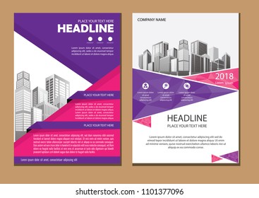 Business abstract vector template. Brochure design, cover modern layout, annual report, poster, flyer in A4 with colorful triangles, geometric shapes for tech, science, market with light background
