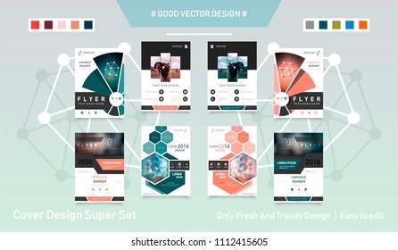 Business abstract vector template. Brochure design, cover modern layout, annual report, poster, flyer in A4 with colourful triangles, geometric shapes for tech, science, market with light background.