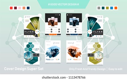 Business abstract vector template. Brochure design, cover modern layout, annual report, poster, flyer in A4 with colourful triangles, geometric shapes for tech, science, market with light background.