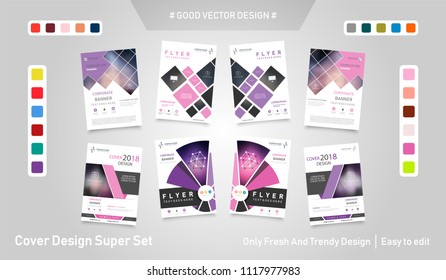 Business abstract vector template. Brochure design, cover modern layout, annual report, poster, flyer in A4 with colourful triangles, geometric shapes for tech, science, market with light background.