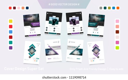Business abstract vector template. Brochure design, cover modern layout, annual report, poster, flyer in A4 with colourful triangles, geometric shapes for tech, science, market with light background.