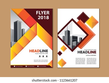 Business abstract vector template. Brochure design, cover modern layout, annual report, poster, flyer in A4 with colorful triangles, geometric shapes for tech, science, market with light background