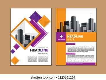 Business abstract vector template. Brochure design, cover modern layout, annual report, poster, flyer in A4 with colorful triangles, geometric shapes for tech, science, market with light background
