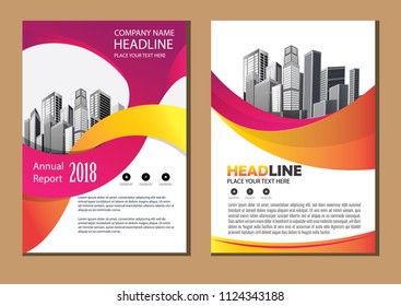 Business abstract vector template. Brochure design, cover modern layout, annual report, poster, flyer in A4 with colorful triangles, geometric shapes for tech, science, market with light background