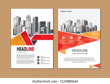 Business abstract vector template. Brochure design, cover modern layout, annual report, poster, flyer in A4 with colorful triangles, geometric shapes for tech, science, market with light background