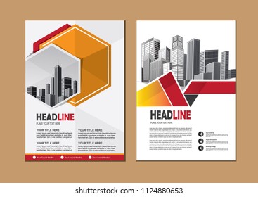 Business abstract vector template. Brochure design, cover modern layout, annual report, poster, flyer in A4 with colorful triangles, geometric shapes for tech, science, market with light background
