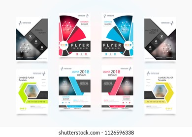 Business abstract vector template. Brochure design, cover modern layout, annual report, poster, flyer in A4 with colourful triangles, geometric shapes for tech, science, market with light background.