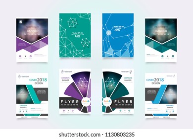 Business abstract vector template. Brochure design, cover modern layout, annual report, poster, flyer in A4 with colourful triangles, geometric shapes for tech, science, market with light background.