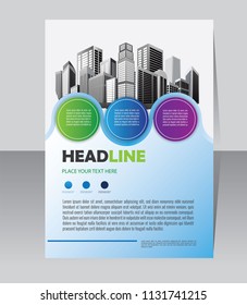 Business abstract vector template. Brochure design, cover modern layout, annual report, poster, flyer in A4 with colorful triangles, geometric shapes for tech, science, market with light background