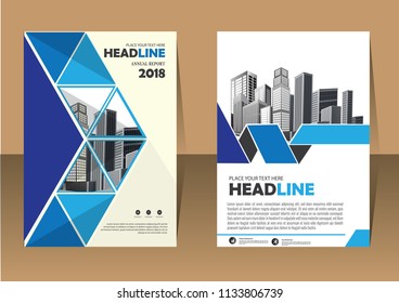 Business abstract vector template. Brochure design, cover modern layout, annual report, poster, flyer in A4 with colorful triangles, geometric shapes for tech, science, market with light background