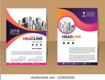 Business abstract vector template. Brochure design, cover modern layout, annual report, poster, flyer in A4 with colorful triangles, geometric shapes for tech, science, market with light background