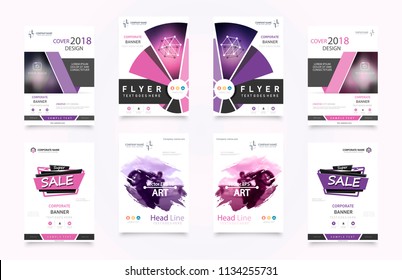 Business abstract vector template. Brochure design, cover modern layout, annual report, poster, flyer in A4 with colourful triangles, geometric shapes for tech, science, market with light background.