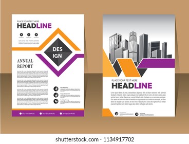 Business abstract vector template. Brochure design, cover modern layout, annual report, poster, flyer in A4 with colorful triangles, geometric shapes for tech, science, market with light background