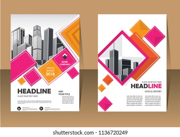 Business abstract vector template. Brochure design, cover modern layout, annual report, poster, flyer in A4 with colorful triangles, geometric shapes for tech, science, market with light background