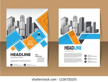 Business abstract vector template. Brochure design, cover modern layout, annual report, poster, flyer in A4 with colorful triangles, geometric shapes for tech, science, market with light background