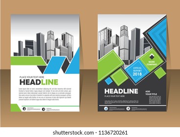 Business abstract vector template. Brochure design, cover modern layout, annual report, poster, flyer in A4 with colorful triangles, geometric shapes for tech, science, market with light background