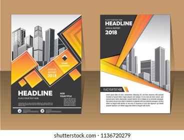 Business abstract vector template. Brochure design, cover modern layout, annual report, poster, flyer in A4 with colorful triangles, geometric shapes for tech, science, market with light background