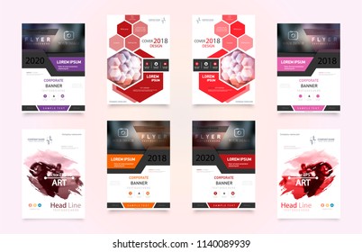 Business abstract vector template. Brochure design, cover modern layout, annual report, poster, flyer in A4 with colourful triangles, geometric shapes for tech, science, market with light background.