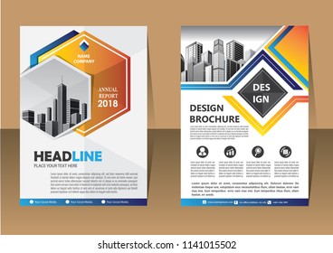 Business abstract vector template. Brochure design, cover modern layout, annual report, poster, flyer in A4 with colorful triangles, geometric shapes for tech, science, market with light background