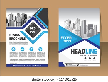 Business abstract vector template. Brochure design, cover modern layout, annual report, poster, flyer in A4 with colorful triangles, geometric shapes for tech, science, market with light background