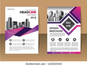 Business abstract vector template. Brochure design, cover modern layout, annual report, poster, flyer in A4 with colorful triangles, geometric shapes for tech, science, market with light background