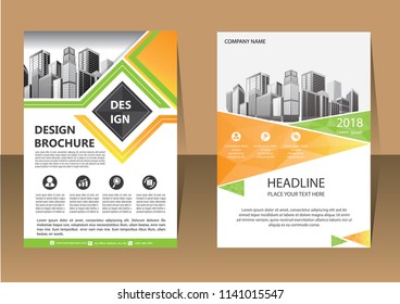 Business abstract vector template. Brochure design, cover modern layout, annual report, poster, flyer in A4 with colorful triangles, geometric shapes for tech, science, market with light background