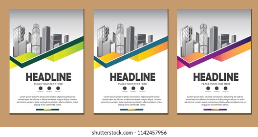 Business abstract vector template. Brochure design, cover modern layout, annual report, poster, flyer in A4 with colorful triangles, geometric shapes for tech, science, market with light background