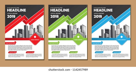 Business abstract vector template. Brochure design, cover modern layout, annual report, poster, flyer in A4 with colorful triangles, geometric shapes for tech, science, market with light background