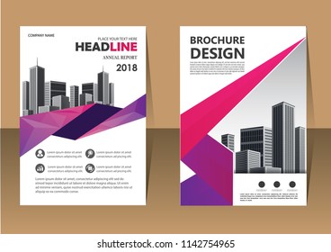 Business abstract vector template. Brochure design, cover modern layout, annual report, poster, flyer in A4 with colorful triangles, geometric shapes for tech, science, market with light background
