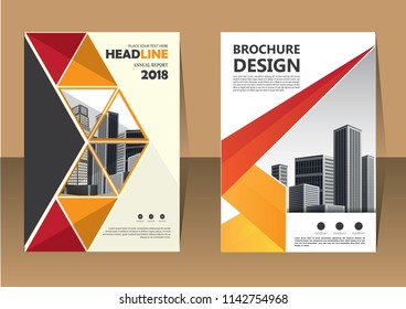 Business abstract vector template. Brochure design, cover modern layout, annual report, poster, flyer in A4 with colorful triangles, geometric shapes for tech, science, market with light background