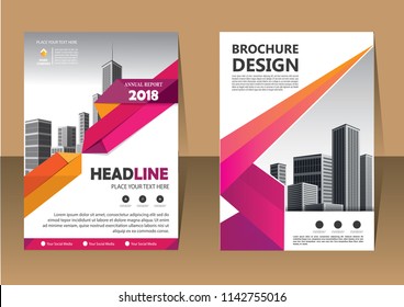 Business abstract vector template. Brochure design, cover modern layout, annual report, poster, flyer in A4 with colorful triangles, geometric shapes for tech, science, market with light background