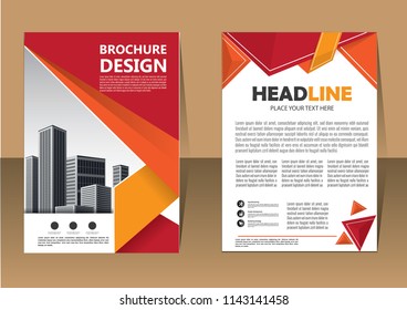 Business abstract vector template. Brochure design, cover modern layout, annual report, poster, flyer in A4 with colorful triangles, geometric shapes for tech, science, market with light background