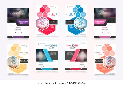 Business abstract vector template. Brochure design, cover modern layout, annual report, poster, flyer in A4 with colourful triangles, geometric shapes for tech, science, market with light background.
